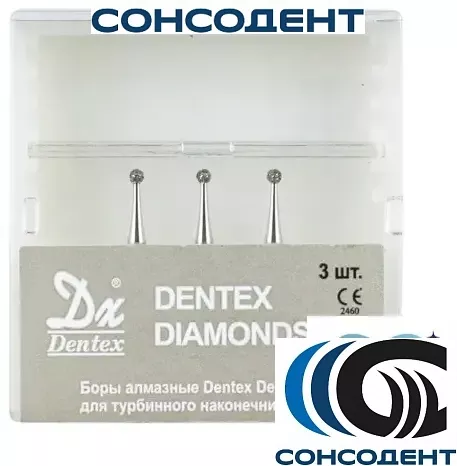 Боры алмазные 801/012 SC FG (3шт) Dentex, 103SC, FG
