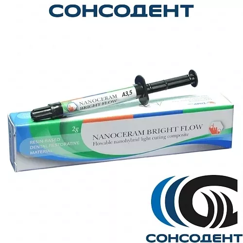 Nanoceram Bright Flow / Наноцерам Брайт Флоу А3,5 (2х2г + насадки 5шт) DMP Dental Industry, 170112305