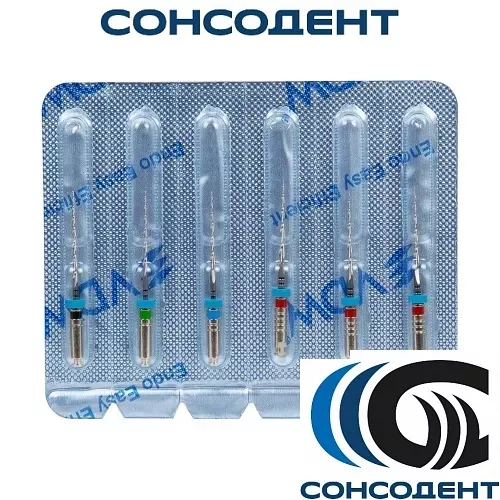 Mtwo NiTi ассорти N25.06 WP21, №30.05, №35.04 №40.04 №25.07 L21 WP16 (6 шт) VDW, V040230021457