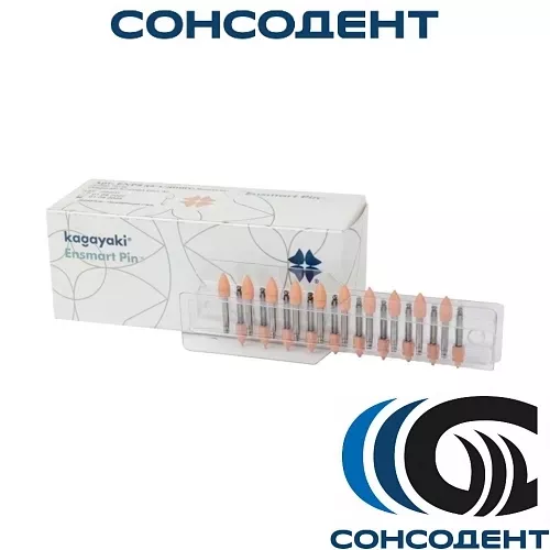 Kagayaki Ensmart Pin 32 полиры на металлической ножке конус розовые (30 шт), ENPS-32-1