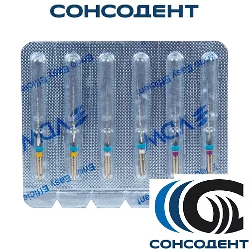 Mtwo NiTi ассорти N10.04, №15.05, №20.06 L25 WP 21 (6 шт) VDW, V041230025456