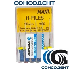 H-Files 25мм, №60 - корневой бурав, ручной (6 шт) MANI, 0332012M