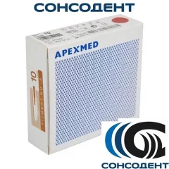 Лезвие для скальпеля одноразовые №10 стерильные (1 шт) Apexmed, 0601-01-10